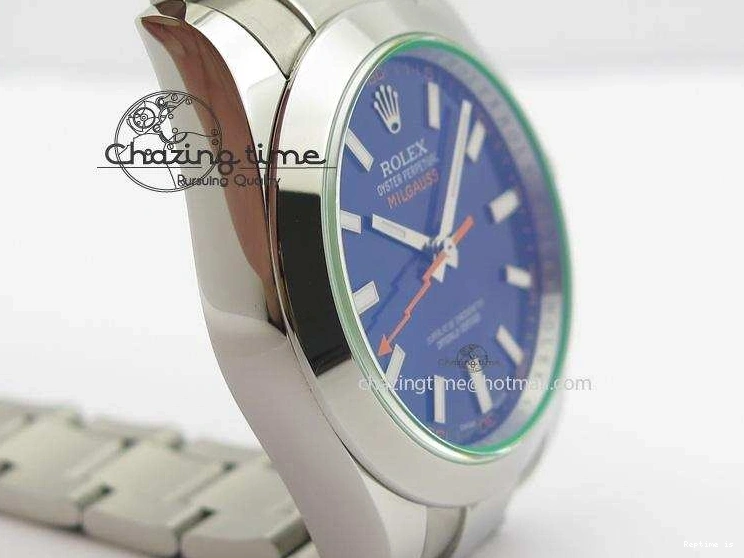 1225 HighPerformance Milgauss 116400 GV JF 1:1 Green Sapphire Blue Dial On SS Bracelet SA 3959